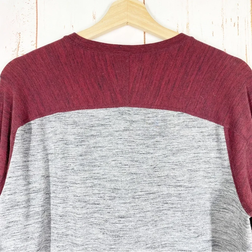American Eagle Outfitters AEO Maroon Gray Crew Neck Raglan Long Sleeves M - Picture 6 of 10